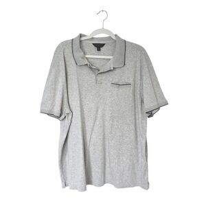 Banana Republic Polo Shirt Men XL Gray Luxe Touch Performance Cotton Pocket